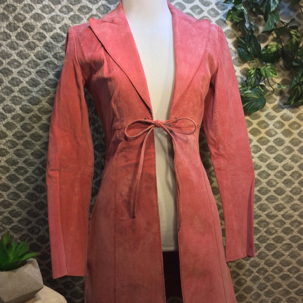 100% LEATHER!! Sassy pink leather coat
